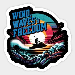 Wind, Waves and Freedom Jetski Design Sticker